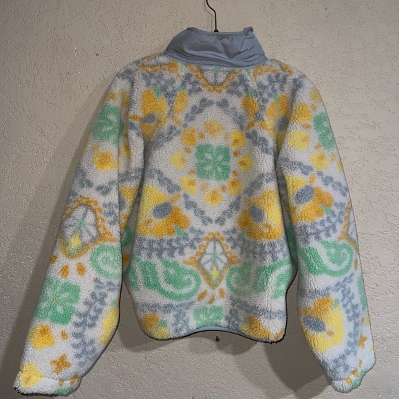 Free People Movement | NWT! Hit The Slopes Printed Fleece Pullover In Lily Pad - Picture 4 of 4